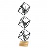 ŚWIECZNIK METALOWY CZARNY 50cm NA 3 ŚWIECE TEA LIGHT