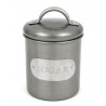 POJEMNIK METALOWY NA CUKIER SUGAR SREBRNY SZARY 12cm ZAMYKANY