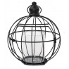 ŚWIECZNIK METALOWY CZARNY 24x18cm KLATKA TEALIGHT