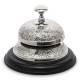 DZWONEK RECEPCYJNY HOTELOWY BARMAŃSKI SREBRNY CZARNY 10x13cm ZDOBIONY DEKORACYJNY