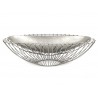 PATERA ZE STOJAKIEM SREBRNA OWALNA METALOWA 58x27cm