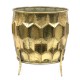 DONICZKA OSŁONKA ZŁOTA 35x30x30cm NA NÓŻKACH METALOWA ZDOBIONA DONICA