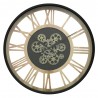 ZEGAR ŚCIENNY AŻUROWY 57cm CZARNY BRĄZOWY METALOWY