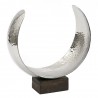 ŚWIECZNIK SREBRNY BRĄZOWY METALOWY 23x26cm KSIĘŻYC