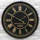 ZEGAR ŚCIENNY CZARNY ZŁOTY VINTAGE 80cm DREWNIANY RETRO RZYMSKIE CYFRY