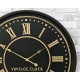 ZEGAR ŚCIENNY CZARNY ZŁOTY VINTAGE 80cm DREWNIANY RETRO RZYMSKIE CYFRY