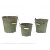 DONICZKA ZIELONA WIADRO METALOWA kpl 3szt OSŁONKA
