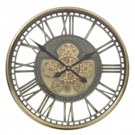 ZEGAR ZŁOTY MOSIĘŻNY AŻUROWY 54x8cm ŚCIENNY METALOWY OKRĄGŁY 60cm RETRO