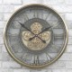 ZEGAR ZŁOTY MOSIĘŻNY AŻUROWY 54x8cm ŚCIENNY METALOWY OKRĄGŁY 60cm RETRO