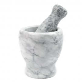 MOŹDZIERZ GRANITOWY SZARY 11x10cm Z TŁUCZKIEM MARMUROWY BIAŁY MOŹDZIEŻ