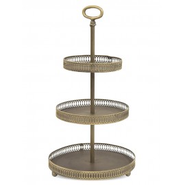 PATERA BRĄZOWA ZŁOTA 50cm METALOWA STALOWA 3-POZIOMOWA