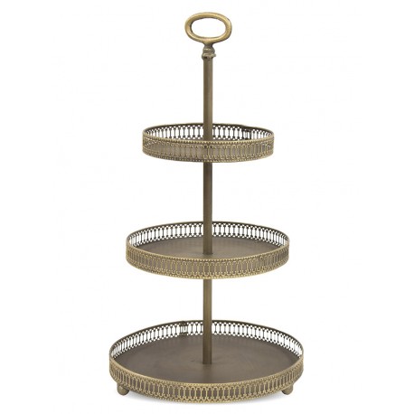 PATERA METALOWA BRĄZOWA ZŁOTA 3 POZIOMOWA 50cm NA OWOCE STYLOWA