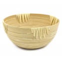 MISKA BAMUSOWA MISA RATTANOWA 30cm NATURALNE DREWNO BEŻOWA NA CHIPSY