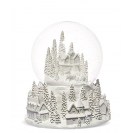 SZKLANA KULA Z POZYTYWKA ŚNIEŻNE MIASTECZKO 17x15cm FIGURKA ŚWIĄTECZNA