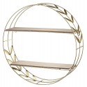 PÓŁKA ZŁOTA BRĄZOWA METALOWA 50x12cm LIŚCIE GLAMOUR NOWOCZESNA
