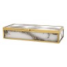 SZKATUŁKA SZKLANA NA BIŻUTERIĘ 25x10cm BIAŁA ZŁOTA