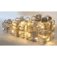 PREZENT LED BRĄZOWY BIAŁY RATTANOWY ŚWIECĄCY 30x26cm ŚWIĄTECZNY 25