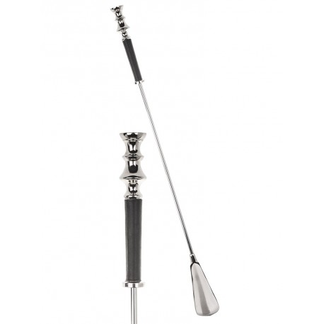 DŁUGA ŁYŻKA DO BUTÓW OBUWIA METALOWA SREBRNA OZDOBNA DEKORACYJNA 60