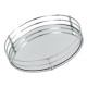 OKRĄGŁA TACA LUSTRZANA SREBRNA 30cm Z LUSTREM METALOWA GLAMOUR LUSTRO