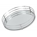 TACA LUSTRZANA SREBRNA METALOWA śr. 30cm OKRĄGŁA GLAMOUR