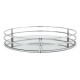 OKRĄGŁA TACA LUSTRZANA SREBRNA 30cm Z LUSTREM METALOWA GLAMOUR LUSTRO