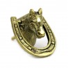 KOŁATKA DO DRZWI GŁOWA KONIA PODKOWA ZŁOTA 7x5x4cm