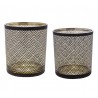ŚWIECZNIK SZKLANY CZARNY KPL. 2 SZT TEALIGHT SZKLANKA