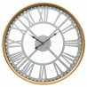 ZEGAR ŚCIENNY AŻUROWY 60cm ZŁOTY SZARY METALOWY