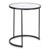 STOLIK KAWOWY METALOWY CZARNY Z SZYBĄ 55cm ŁAWA