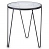 STOLIK KAWOWY METALOWY CZARNY Z SZYBĄ 50cm ŁAWA