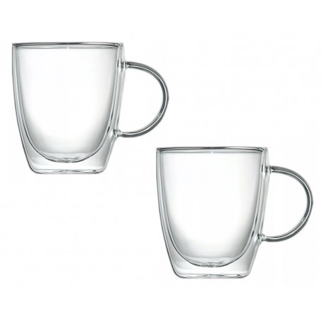 SZKLANKA TERMICZNA 250ml Z PODWÓJNYM DNEM KPL 2szt DO KAWY HERBATY