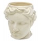 DONICZKA GŁOWA KREMOWA 20cm CERAMICZNA DONICA OSŁONKA 20cm TWARZ MĘŻCZYZNY