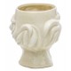 DONICZKA GŁOWA KREMOWA 20cm CERAMICZNA DONICA OSŁONKA 20cm TWARZ MĘŻCZYZNY