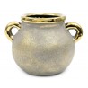 WAZON CERAMICZNY AMFORA ZŁOTY SZARY 18x20cm