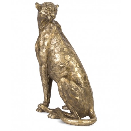 FIGURKA GEPARD 40cm ZŁOTA KOT DEKORACJA ZWIERZE GOLD ANIMAL 42cm CAT
