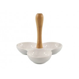 MISECZKI DO DIPÓW SOSÓW CERAMICZNA Z RĄCZKĄ BAMBUSOWĄ ZESTAW MISEK 100ml