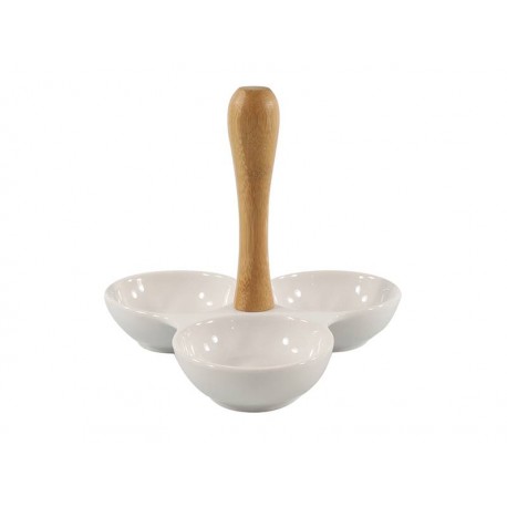 MISECZKI DO DIPÓW SOSÓW CERAMICZNA Z RĄCZKĄ BAMBUSOWĄ ZESTAW MISEK 100ml