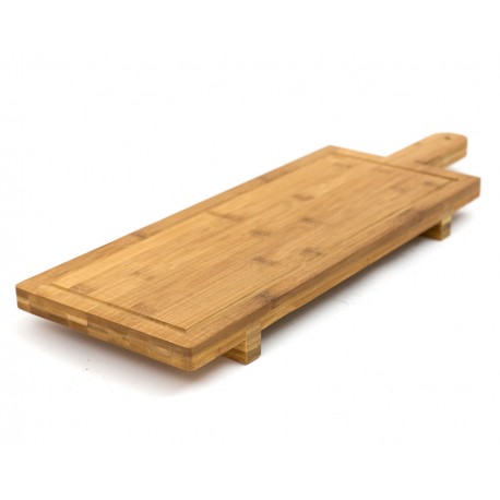 DESKA DO KROJENIA 60cm DBAMBUSOWA BRĄZOWA DESKA NA PRZEKĄSKI NA NÓŻKACH
