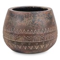 DONICZKA BRĄZOWA 24x28cm OSŁONKA CERAMICZNA ZE WZOREM