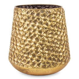 DONICZKA OSŁONKA ZŁOTA 23x21x21cm METALOWA ZDOBIONA DONICA 20cm