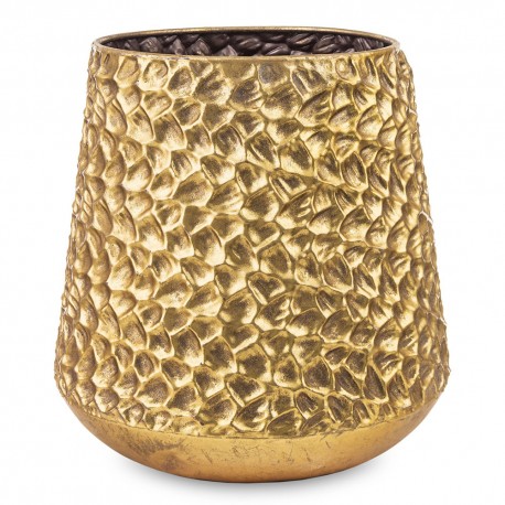 DONICZKA OSŁONKA ZŁOTA 23x21x21cm METALOWA ZDOBIONA DONICA 20cm