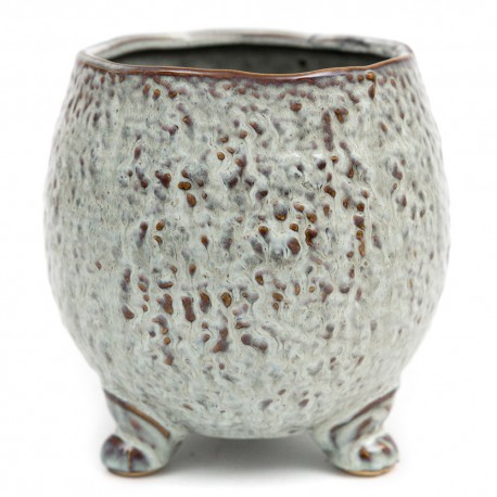 DONICZKA OSŁONKA SZARA BRĄZOWA 15x13cm NA NÓŻKACH ZDOBIONA GLAMOUR 10