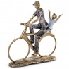 FIGURKA RODZINA PARA NA ROWERZE 25cm ZŁOTA SZARA