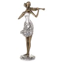 FIGURKA KOBIETA ZE SKRZYPCAMI 25cm PERŁOWA SREBRNA ZŁOTA SKRZYPACZKA MUZYK
