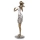 FIGURKA KOBIETA ZE SKRZYPCAMI 25cm PERŁOWA SREBRNA ZŁOTA SKRZYPACZKA MUZYK
