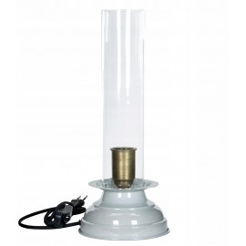 LAMPA STOŁOWA METALOWA SZARA H-40cm