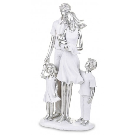 FIGURKA RODZINA Z DZIEĆMI 25cm BIAŁA SREBRNA SZARA 20cm 30cm