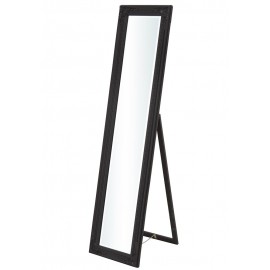 LUSTRO STOJĄCE CZARNE FAZOWANE 155x40cm PODŁOGOWE DREWNIANE STYLOWE