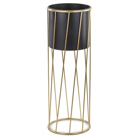 DONICZKA OSŁONKA ZE STOJAKIEM 70x24cm CZARNA ZŁOTA METALOWA NA STOJAKU 70cm