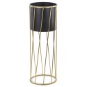 DONICZKA OSŁONKA ZE STOJAKIEM 70x24cm CZARNA ZŁOTA METALOWA NA STOJAKU 70cm